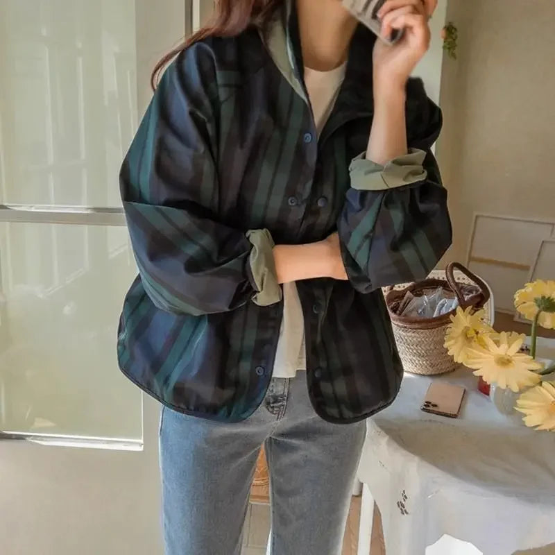 Double-Sided Wear Plaid Jacket